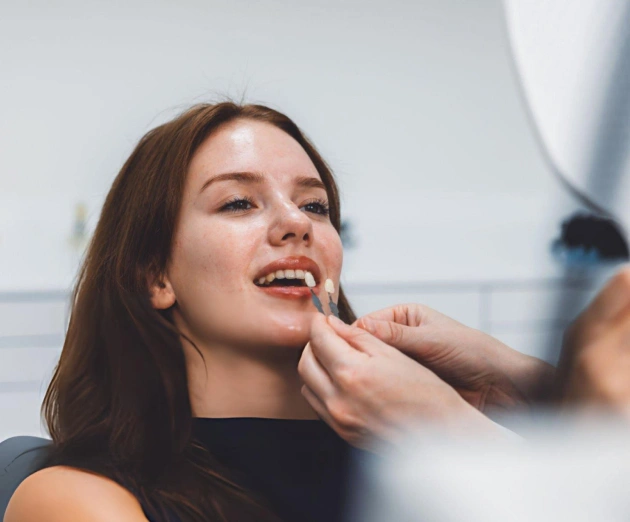 Woman receiving dental examination or treatment at Spring View Dental clinic